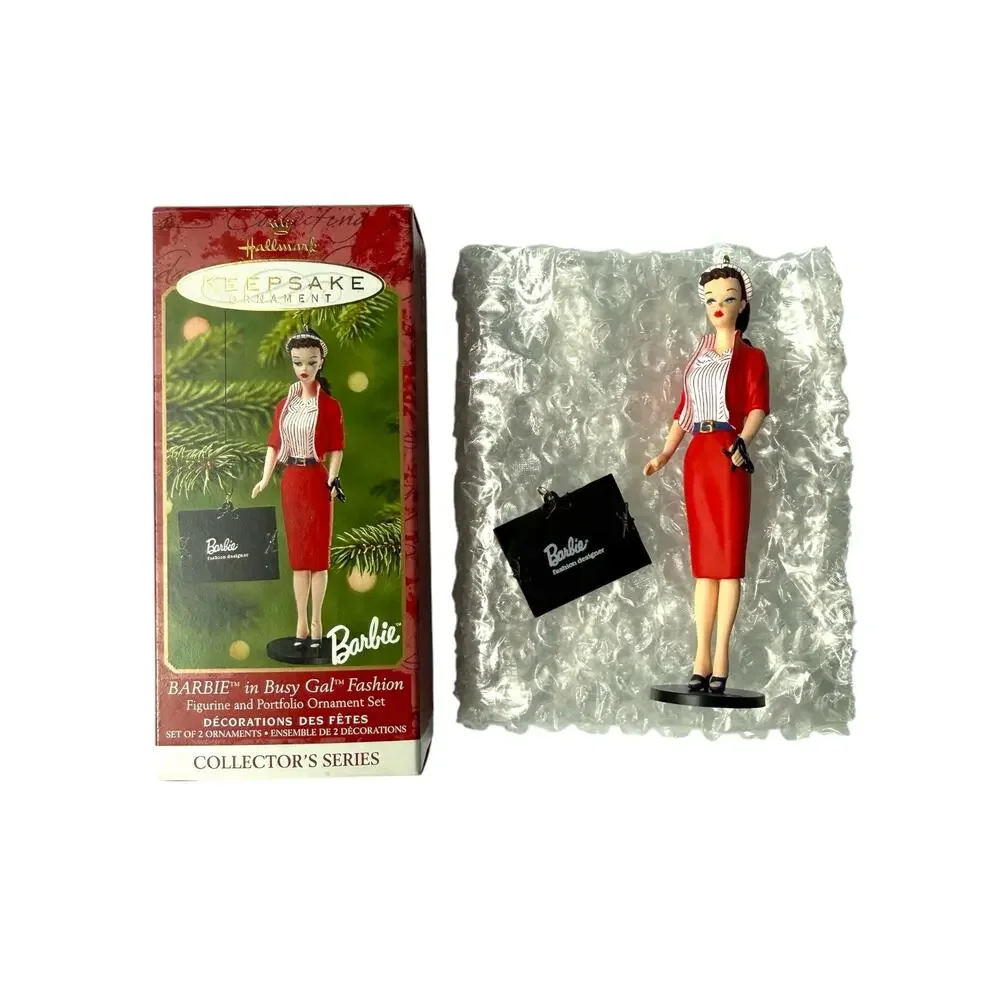 Vintage Hallmark Barbie Ornament 2001 Busy Gal Fashion QX6959 in Box Keepsake
